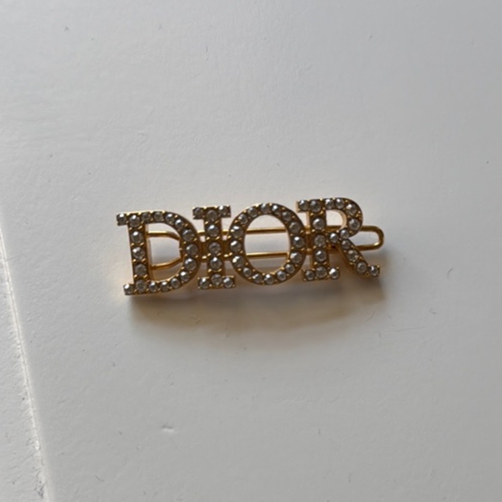 Dior Gold Hair Clip with Silver Accents